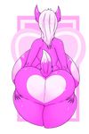  &lt;3 abstract_background anthro big_breasts big_butt breasts butt canine female hair hi_res huge_breasts hyper hyper_breasts mammal oppaioppaioppai presenting presenting_hindquarters solo white_hair wolf yuni_hermit 