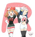 elbow_gloves haruka_(pokemon) hikari_(pokemon) miniskirt team_rocket team_rocket_(cosplay) 