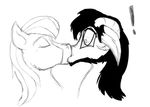  bisexual catnel chimera draconequus equine female greyscale horse hybrid kissing male male/male mammal marshall monochrome my_little_pony paradox pegasus pony sheriff_marshall shocked surprise wings 