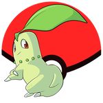  alpha_channel ambiguous_gender chikorita digital_drawing_(artwork) digital_media_(artwork) feral flora_fauna green_skin kaleidoskopic leaf low_res nintendo noseless plant pok&eacute;ball pok&eacute;mon red_eyes simple_background smile solo transparent_background video_games 