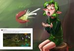  blush clothed clothing cum cum_in_hair cum_on_face cum_on_hand cumshot deku_nut ejaculation eltonel eyes_closed female green_hair hair humanoid kokiri nintendo not_furry open_mouth orgasm pointy_ears saliva saliva_string saria sitting solo the_legend_of_zelda tongue tongue_out video_games 