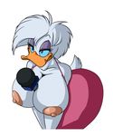  2017 anthro areola avian bedroom_eyes between_breasts big_breasts bird blue_eyes breast_grab breast_squeeze breasts clothed clothing daisy_duck disney dress duck exposed_breasts eyelashes eyeshadow hair half-closed_eyes hand_on_breast holding_microphone huge_breasts leaning leaning_forward licking licking_lips lordstevie makeup microphone nipples quack_pack seductive short_hair simple_background tongue tongue_out 