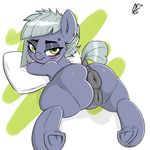  2017 aer0_zer0 animal_genitalia animal_pussy anus blush butt ear_piercing earth_pony equine equine_pussy female friendship_is_magic hair hi_res hooves horse limestone_pie_(mlp) looking_at_viewer mammal my_little_pony piercing pony pussy solo underhoof 