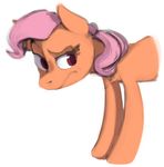  2017 chest_tuft dotkwa equine fan_character female feral frown hair horse looking_back mammal my_little_pony pink_hair pony red_eyes simple_background solo standing tuft white_background 