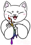  2017 ambiguous_gender anthro blood blush cat cutting depression feline fur ltcabbitsu mammal open_mouth paws rainbow razor_blade self_harm slightly_chubby smile suicide teeth tongue white_cat_(ltcabbitsu) white_fur wounded young 