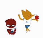  angus_(nitw) bear blush canine clothed clothing crush eyewear fox glasses gregg_(nitw) humor invalid_tag leaf male mammal night_in_the_woods p.e. physical_education shirt shorts sneakers sweat sweatdrop unknown_artist 