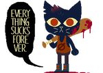  alpha_channel ambiguous_gender animated baseball_bat blood blood_drops cat clothed clothing cutgut_(artist) dialogue digital_media_(artwork) feline footwear fur mae_(nitw) mammal night_in_the_woods notched_ear pants pixel_(artwork) red_eyes shirt solo tank_top whiskers 