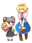  :d alice_margatroid animal_ears bad_id bad_twitter_id bag blonde_hair blue_eyes boots cookie_(touhou) cosplay cross-laced_footwear crossover dress full_body grey_hair hairband handbag headband hug ichigo_(cookie) ichigo_(cookie)_(cosplay) kirby kirby_(series) lace-up_boots long_sleeves mouse_ears mouse_tail multiple_girls nazrin nyon_(cookie) open_mouth picnic_basket pink_hairband puffy_short_sleeves puffy_sleeves red_eyes short_sleeves smile syowahoka tail touhou transparent_background 