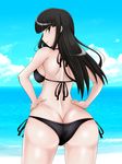  1girl ass beach bikini breasts cameltoe female girls_und_panzer long_hair milf nishizumi_shiho swimsuit tk_(butakuma) 