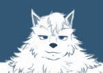  blue_background canine fur kyr mammal personal pfp purple_eyes simple_background snow twoplace wolf 