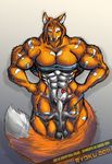  2011 amazon anthro canine clothed clothing female fox macro male male/female mammal muscular muscular_female ryoku7 size_difference smaller_male undressing 