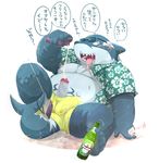  clothing dumdum fish lotion male marine penis shark shorts slightly_chubby tokyo_afterschool_summoners typhon 
