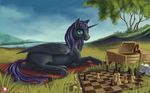  board_game chess equine fan_character hair hi_res horn horse kirillk long_hair looking_at_viewer mammal my_little_pony nyx_(mlp) purple_hair seductive unicorn wallpaper winged_unicorn wings 