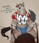 abs anthro biceps bulge canine clothing darkgem english_text equine hat horse looking_at_viewer male mammal manly mascot muscular old_spice sitting smile teeth text tight_clothing underwear wolf wolfthorn_(old_spice) 