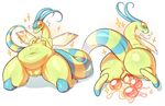  2017 abdominal_bulge antennae anthro anthrofied anus belly big_belly big_butt big_pussy big_tail blush butt cyan_body deep_navel dragon egg eyelashes female flat_chested flygon freckles front_view insect_wings lizardbat_(artist) long_tail multiple_poses navel nintendo orange_eyes oviposition plump_labia pok&eacute;mon pok&eacute;morph pose presenting pussy raised_tail rear_view shiny_pok&eacute;mon shy slightly_chubby solo sparkling spread_legs spreading striped_tail stripes tail_tuft thick_thighs tuft two_tone_body video_games wide_hips wings yellow_anus yellow_body yellow_pussy 