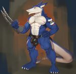  anthro bulge clothing justmegabenewell looking_at_viewer male muscular sergal smile solo standing underwear 