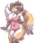  anthro breasts canine female fenrir_lunaris fox looking_at_viewer mammal open_mouth rubber solo wide_hips 