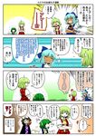  5girls ascot blue_hair bow brown_hair cirno clenched_hand closed_eyes comic commentary crossed_arms crying daiyousei dress fairy_wings fingers_together flower flying_sweatdrops glasses green_eyes green_hair hair_bow hair_ribbon hat hat_bow ice ice_wings kazami_youka kazami_yuuka long_hair multiple_girls open_mouth pinafore_dress plaid plaid_skirt plaid_vest ribbon shirt short_hair short_sleeves side_ponytail sidelocks skirt smile sparkle spoken_sweatdrop streaming_tears sunflower surprised sweatdrop tan tanned_cirno tears touhou translated usami_sumireko vest white_shirt wings yokochou 