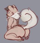 1girl ass blue_eyes furry huge_ass live_for_the_funk looking_back pokemon rockruff thick_thighs 