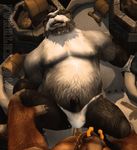  2017 3d_(artwork) anal anal_penetration animated anthro balls bandage bear beard belly biceps black_fur blue_eyes bovine breathing briefs brown_fur cattle clothed clothing cum cum_inside digital_media_(artwork) erection facial_hair fundoshi fur furrlex gloves hair horn interspecies japanese_clothing jockstrap lying male male/male mammal multicolored_fur muscular nude on_back panda pandaren paws penetration penis sex slightly_chubby tauren teeth topless two_tone_fur underwear underwear_aside underwear_sex video_games warcraft white_fur young 