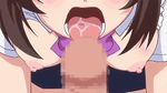  animated animated_gif breasts censored fellatio jitaku_keibiin large_breasts licking nipples oral school_uniform 