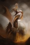  2017 ambiguous_gender ashesdrawn day digital_media_(artwork) dragon fantasy feral outside scalie sky solo teeth western_dragon wings 