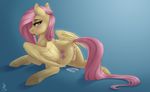  2016 anus blush butt cutie_mark equine feathered_wings feathers female feral fluttershy_(mlp) friendship_is_magic fur hair hooves long_hair looking_back mammal my_little_pony open_mouth pegasus pink_hair pussy pussy_juice silentwulv solo tongue tongue_out underhoof wings yellow_fur yellow_wings 