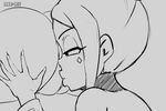  animated animated_gif anus artist_name ass bard-bot bouncing_breasts breasts cerebella_(skullgirls) cleavage cunnilingus filia_(skullgirls) grey_background greyscale huge_ass kiss large_breasts long_hair looking_at_viewer monochrome multiple_girls oral parted_lips pussy reference_work saliva saliva_trail signature sketch skullgirls smile yuri 