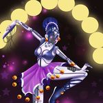  1girl ballerina ballora_(fnaf) blue_hair blush_stickers breasts earrings five_nights_at_freddy&#039;s five_nights_at_freddy&#039;s:_sister_location looking_at_viewer purple_eyes robot star tutu 
