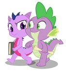  2017 alpha_channel alternate_species book dragon duo female friendship_is_magic male my_little_pony queencold scalie scroll spike_(mlp) twilight_sparkle_(mlp) 