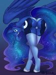 2017 anthro anthrofied bent_over butt cat-named-fish clothing cutie_mark dock equine female friendship_is_magic gradient_background hair horn legwear long_hair looking_at_viewer mammal my_little_pony princess_luna_(mlp) simple_background smile solo underwear unicorn 