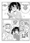  ^_^ akagi_(kantai_collection) bottle closed_eyes comic cup drie drinking_glass drunk english greyscale hair_ribbon hakama_skirt headband japanese_clothes kaga_(kantai_collection) kantai_collection left-to-right_manga long_hair monochrome multiple_girls remodel_(kantai_collection) ribbon sake_bottle seiza short_sidetail short_twintails shoukaku_(kantai_collection) sitting souryuu_(kantai_collection) thighhighs twintails zuikaku_(kantai_collection) 