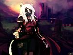  armor askdirty castle female hair landscape mammal scenery skunk vampire white_hair 