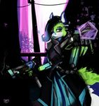  askdirty canine circuit cosplay female gun landscape mammal overwatch ranged_weapon scenery science_fiction sombra video_games weapon 