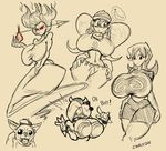  2017 anthro ape arrow big_breasts breasts canine chihuahua clay_creature clothed clothing dog donkey_kong_(series) ear_piercing female feral fire ghost hair hat huge_breasts humanoid libi long_hair mammal monkey monster_girl_(genre) nintendo nipples not_furry piercing primate red_eyes spirit tasteofchoklit thick_thighs tiny_kong tongue video_games wide_hips 