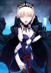  artoria_pendragon_(all) artoria_pendragon_(swimsuit_rider_alter) besmiled blonde_hair blush breasts cleavage eyebrows_visible_through_hair fate/grand_order fate_(series) food highres looking_at_viewer navel open_mouth popsicle short_hair small_breasts smile solo sword weapon yellow_eyes 