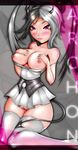  big_breasts blush breasts clothed clothing demon female flashing gaia_online horn humanoid kaxlene legwear nipples not_furry pose purple_eyes pussy skimpy solo spade_tail succubus thigh_highs tight_clothing 