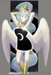  2017 anthro anthrofied clothed clothing cutie_mark equine eyes_closed feathered_wings feathers female friendship_is_magic horn loupgarou mammal my_little_pony princess_celestia_(mlp) solo white_feathers winged_unicorn wings 