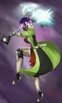  1girl armor axe dante_redstone dark_skin final_fantasy_xiv green_eyes purple_hair 