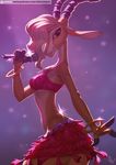  2017 3_fingers alanscampos antelope anthro blonde_hair breasts brown_eyes clothed clothing disney female fur gazelle gazelle_(zootopia) hair hi_res horn mammal smile solo zootopia 