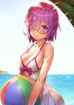  cleavage dsknight fate/grand_order mash_kyrielight megane swimsuits 