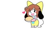  &lt;3 anthro apron blush bow brown_hair canine chibi clothing cute dog fangs female footwear hair holly_applebee jewelry looking_at_viewer mammal mature_female mittens mother necklace parent shoes skirt smile solo standing theycallhimcake 