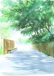  commentary day fence highres hirota_(masasiv3) no_humans outdoors path road scenery sky tree 