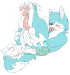  anthro blush canine cum cum_on_face cum_on_feet cum_on_penis diaper erection hardscales male mammal orgasm pacifier penis simple_background solo white_background 