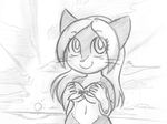  anthro bikini bittersweet_candy_bowl breasts cat clothing covering covering_breasts covering_self epilepticgerbil feline female fur hair jasmine_(bcb) looking_at_viewer mammal simple_background sketch smile swimsuit teenager webcomic young 