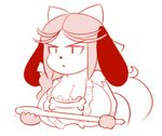  :&lt; angry animated annoyed anthro apron big_breasts bow breasts canine cleavage clothed clothing cute dog female holly_applebee long_tail mammal mature_female mother parent shirt solo spoon theycallhimcake 