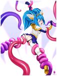  1girl ;o anus ass blue_eyes blue_hair league_of_legends looking_back magical_girl panty_pull poppy pussy rape restrained school_uniform skirt spread_legs star_guardian_poppy tentacle torn_pantyhose twintails wedgie yordle 