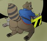  a-side anthro balls big_butt bottomless butt clothed clothing guardians_of_the_galaxy male mammal marvel raccoon rocket_raccoon solo 