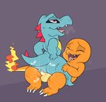  2017 balls charmander female feral fire flaming_tail male male/female mammal nintendo nude open_mouth ormtunge penetration penis pok&eacute;mon pussy sex totodile video_games 