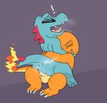  2017 balls charmander cum female feral fire flaming_tail male male/female mammal nintendo nude open_mouth ormtunge penetration penis pok&eacute;mon pussy sex totodile video_games 